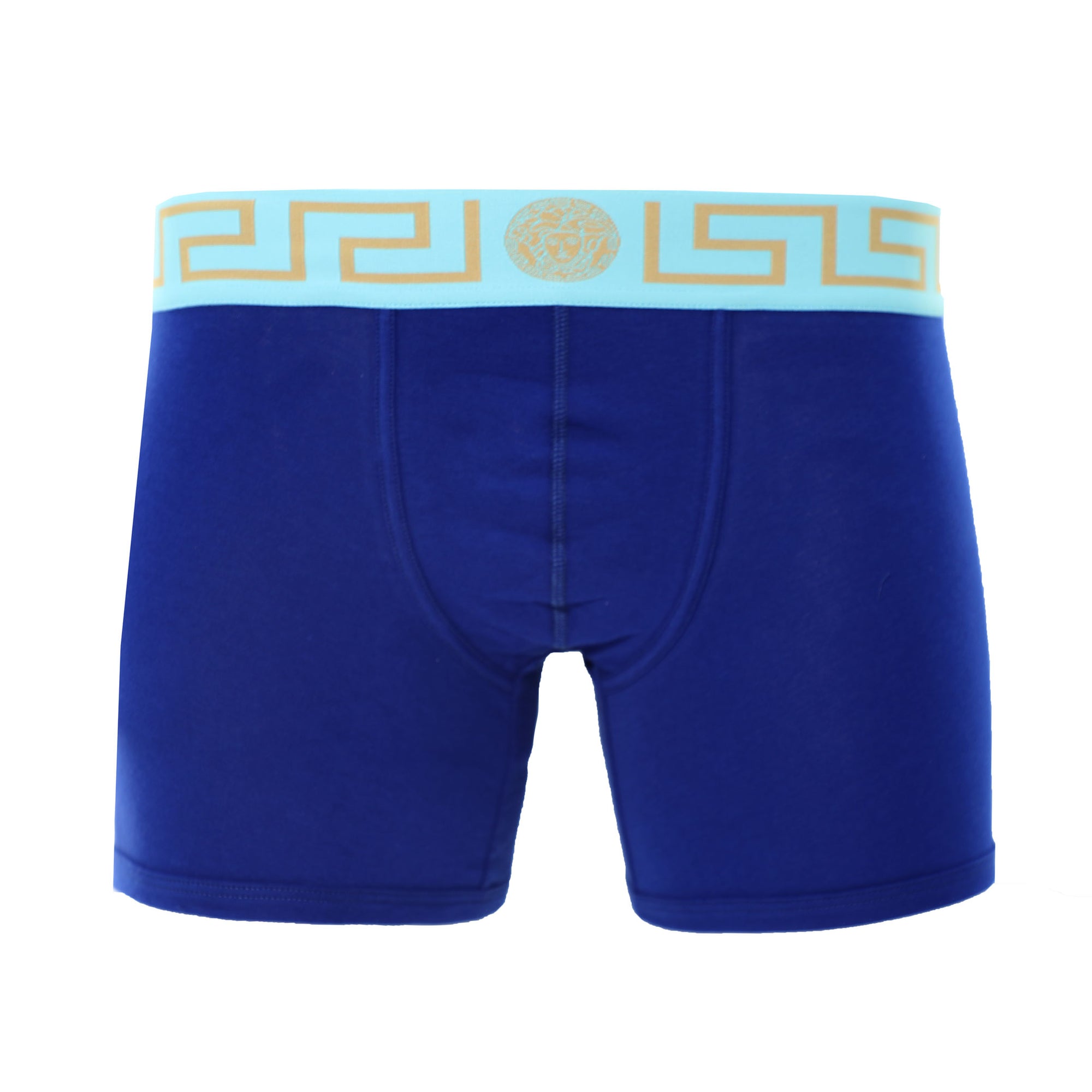 Versace Underwear Long Trunk W/Greca - BLUETTE + SPLASH