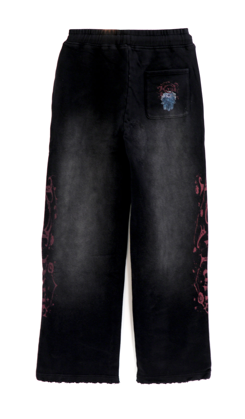 Kash Envenomed Rose Collection Sweatpants in washed black with pink – view 2 of 2