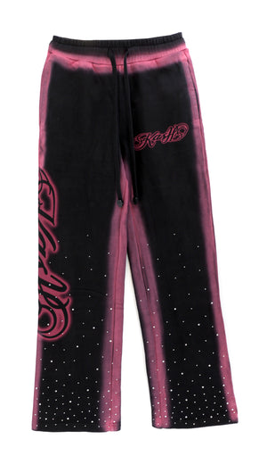 Kash Midnight Magenta Heavyweight Sweatpants with Rhinestones