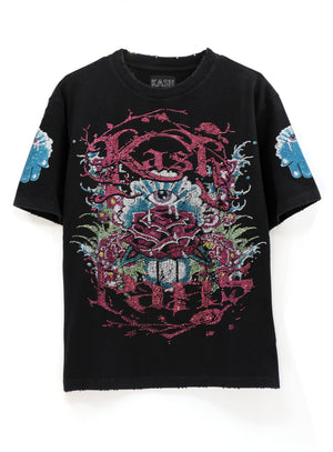 Kash Men's Envenomed Rose Rhinestone T-Shirt – Black