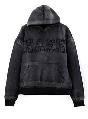 Kash Logo Destroyed Hoodie - Black