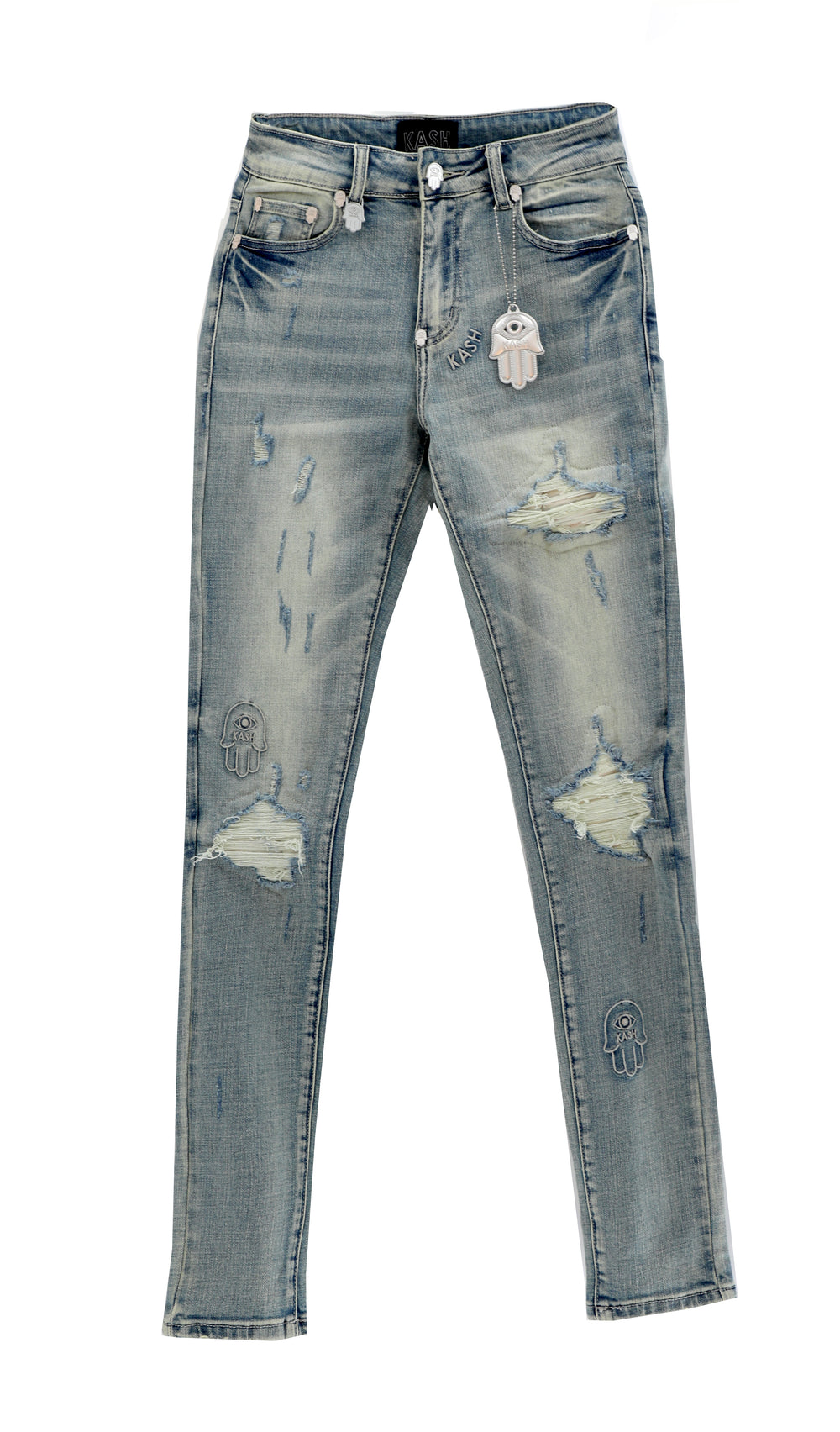 Kash Hamsa-53 skinny fit jeans in light blue – view 1 of 2