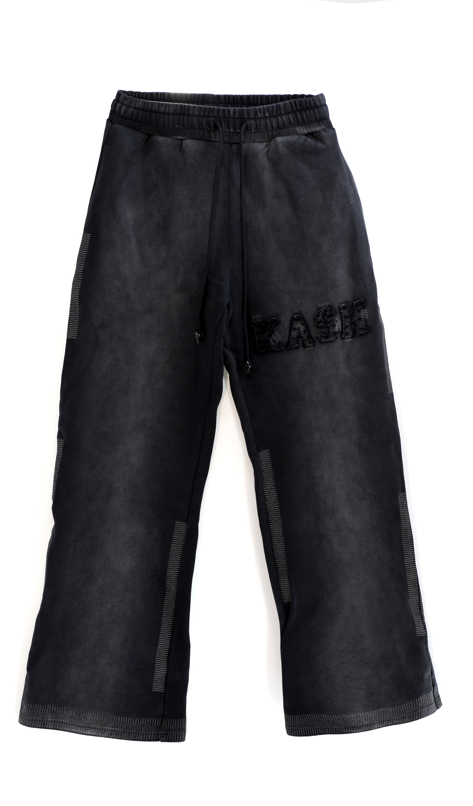 Kash Logo Destroyed Sweatpants - Black