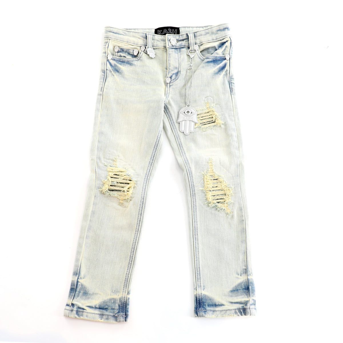KIDS KASH FW25 HAMSA-60 RIPPED JEANS - LIGHT BLUE