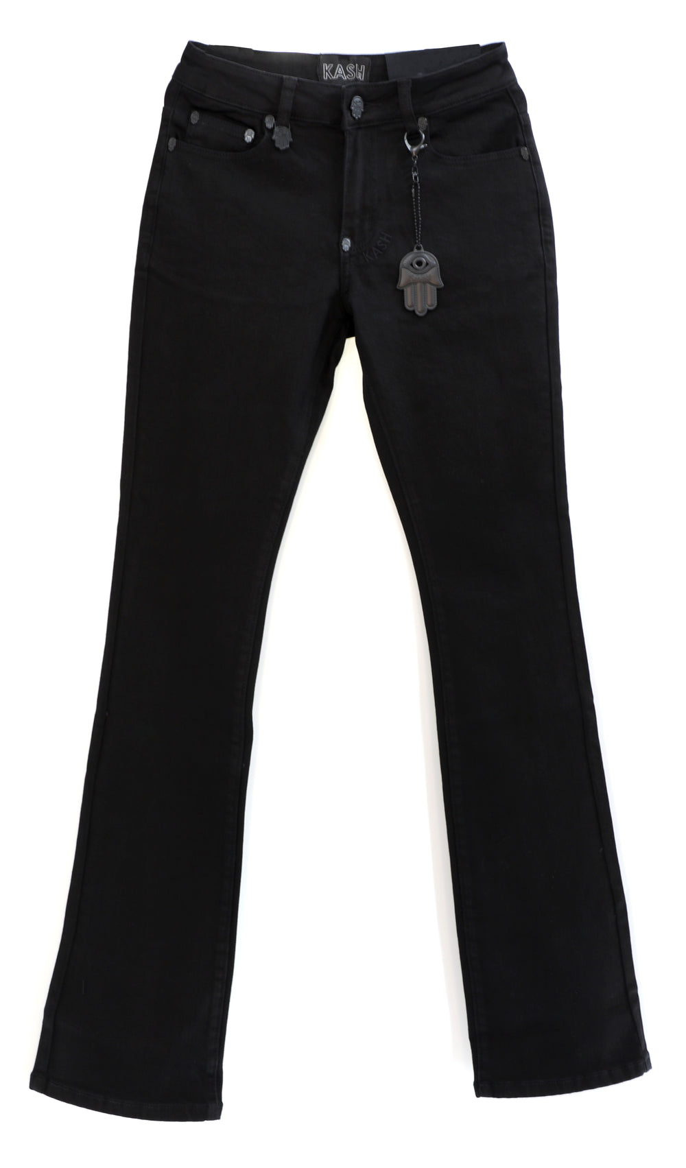 Kash Plain Black Stacked Denim in black – view 1 of 2