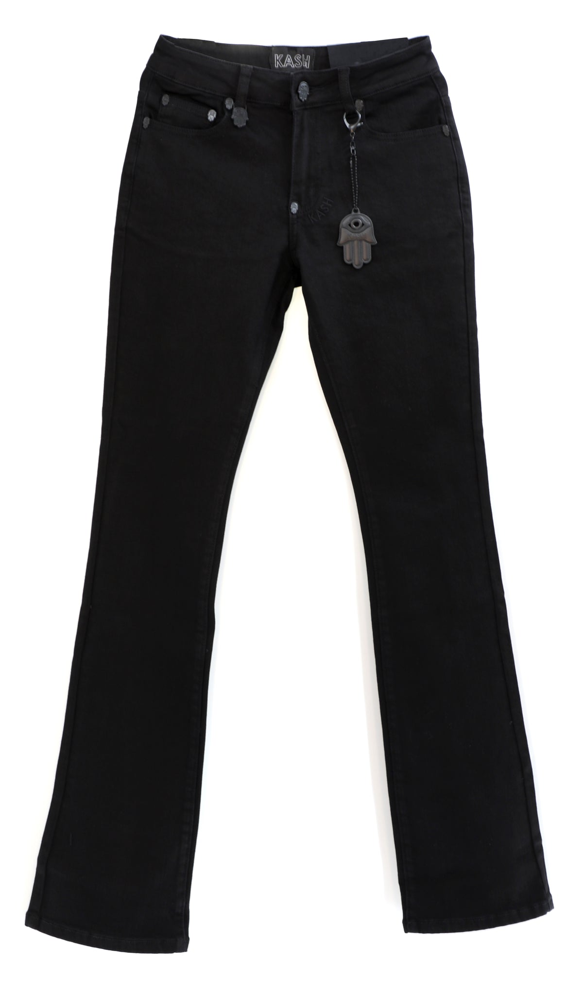 Kash Plain Black Stacked Denim in black – view 1 of 2
