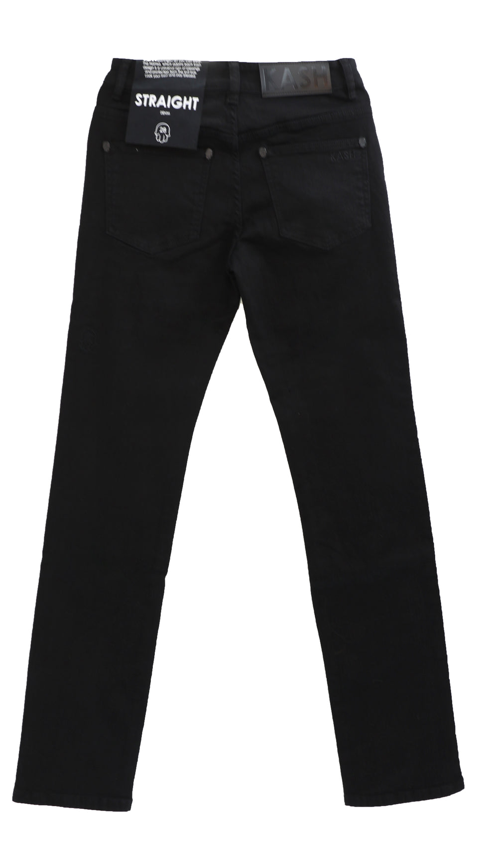 Kash Plain Black Straight Denim, black waxed straight-leg jeans – view 2 of 2