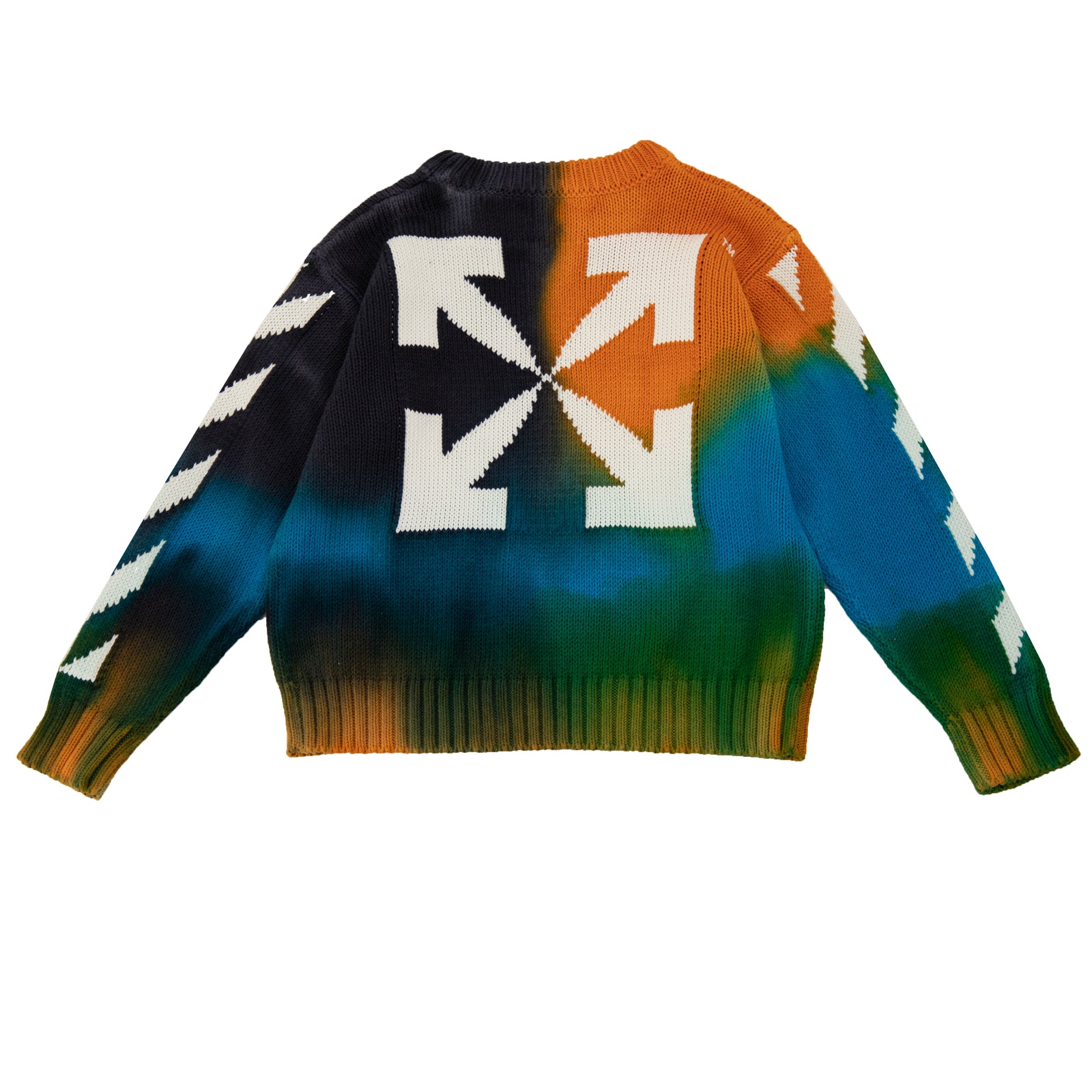 TIE DYE KNIT CREWNECK MELON WHITE - MULTI