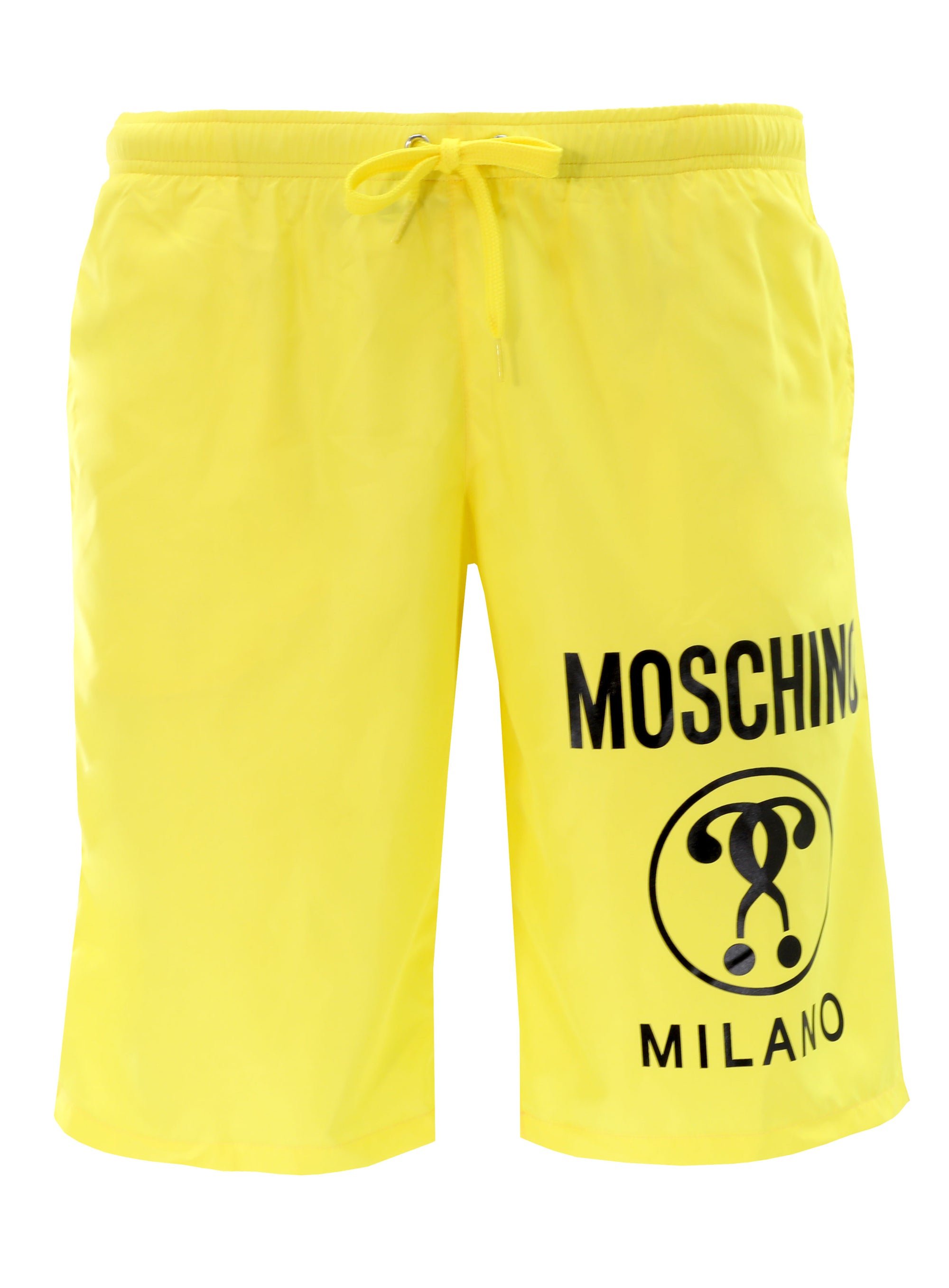 DOUBLE QUESTION MARK SWIM SHORTS - YELLOW W/ BLACK