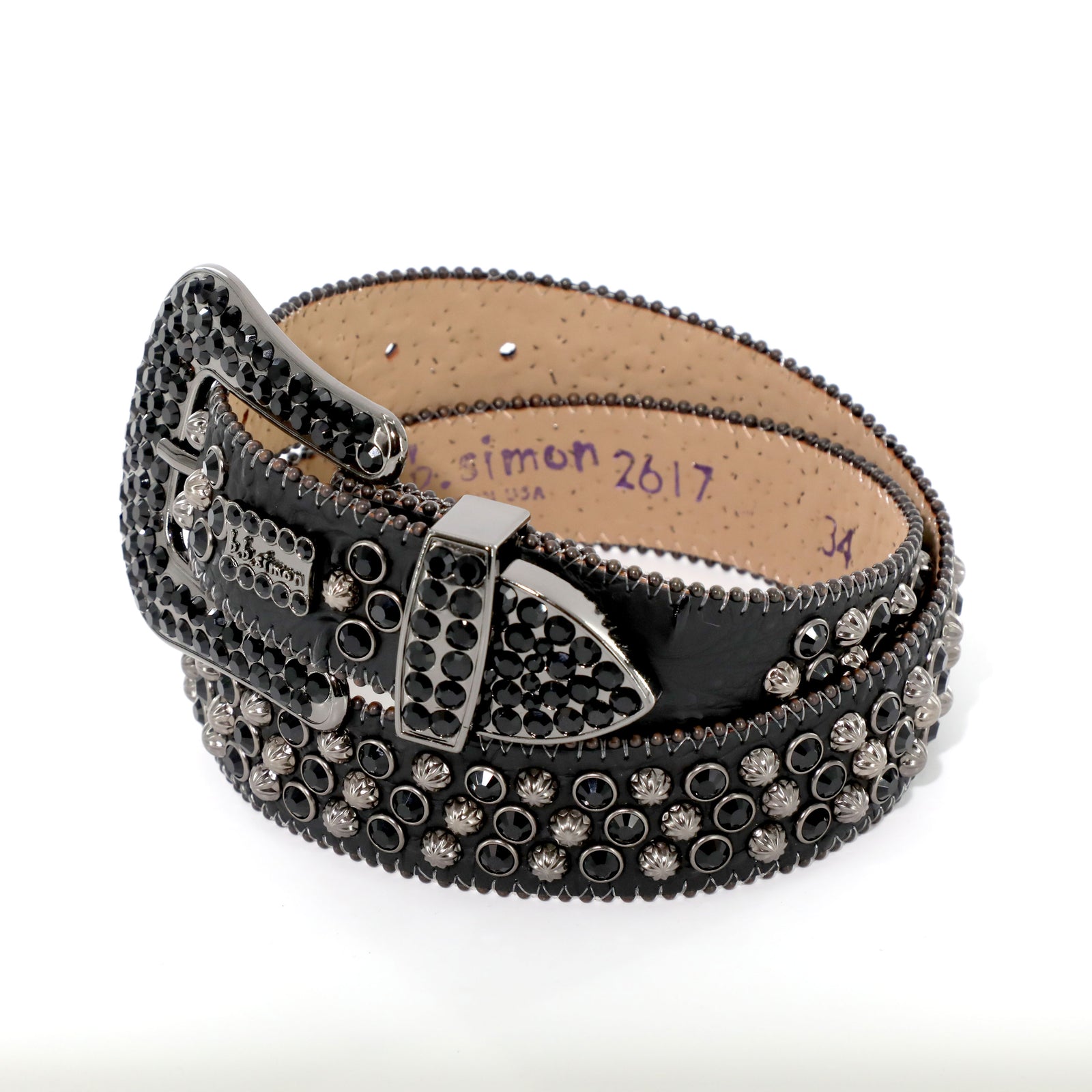 B.B. Simon Belt with Black Swarovski and Pewter Parachute in black – view 2 of 4