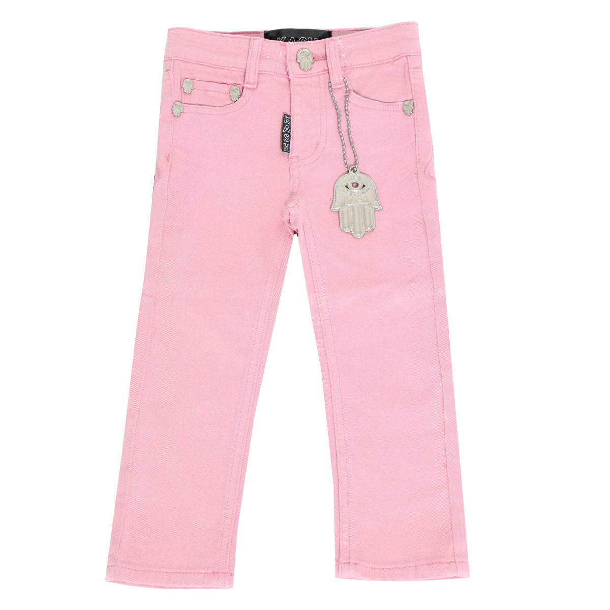 Kash Kids Denim with Hamsa Pocket in pink – view 1 of 2