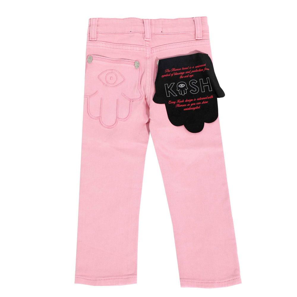Kash Kids Denim with Hamsa Pocket in pink – view 2 of 2
