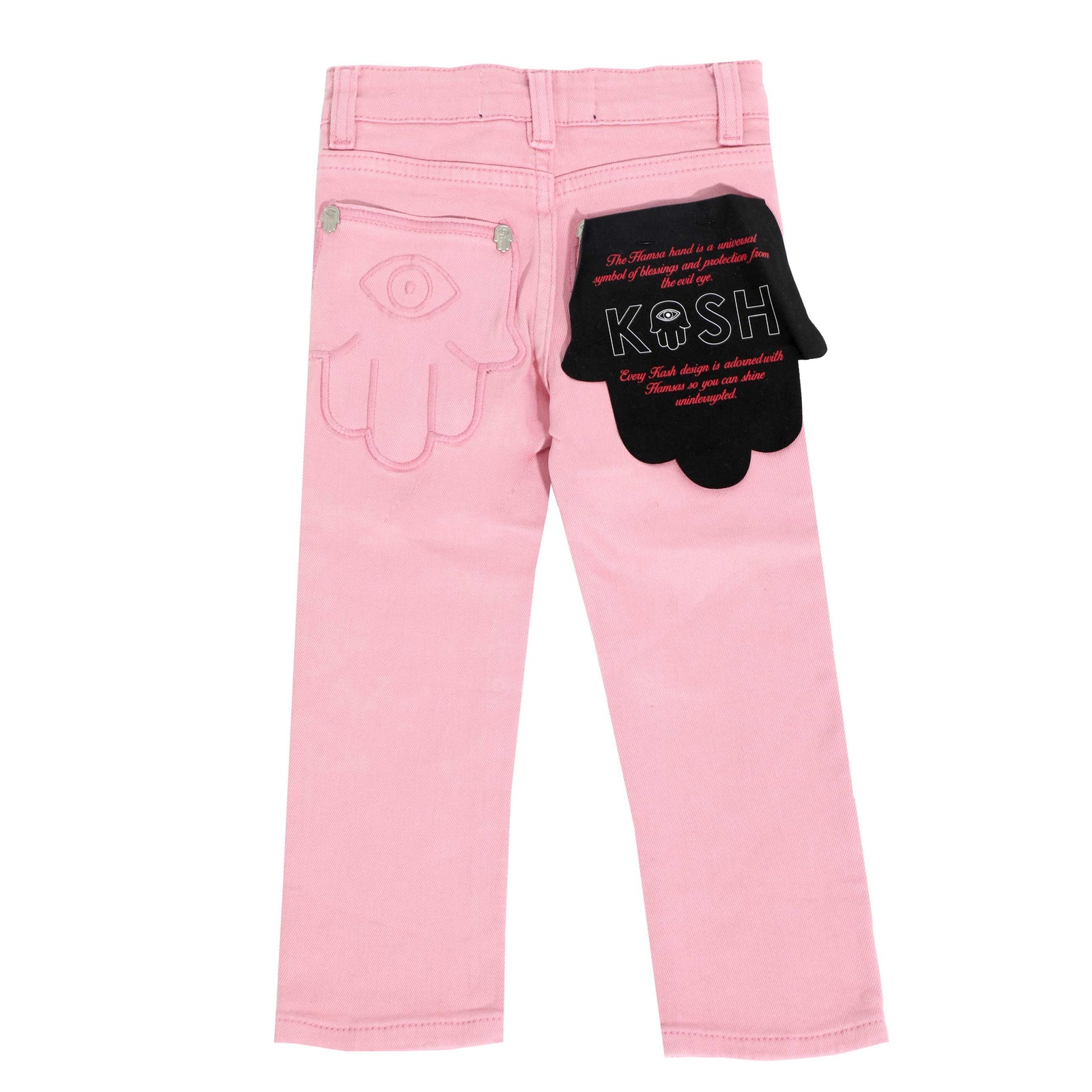 Kash Kids Denim with Hamsa Pocket in pink – view 2 of 2