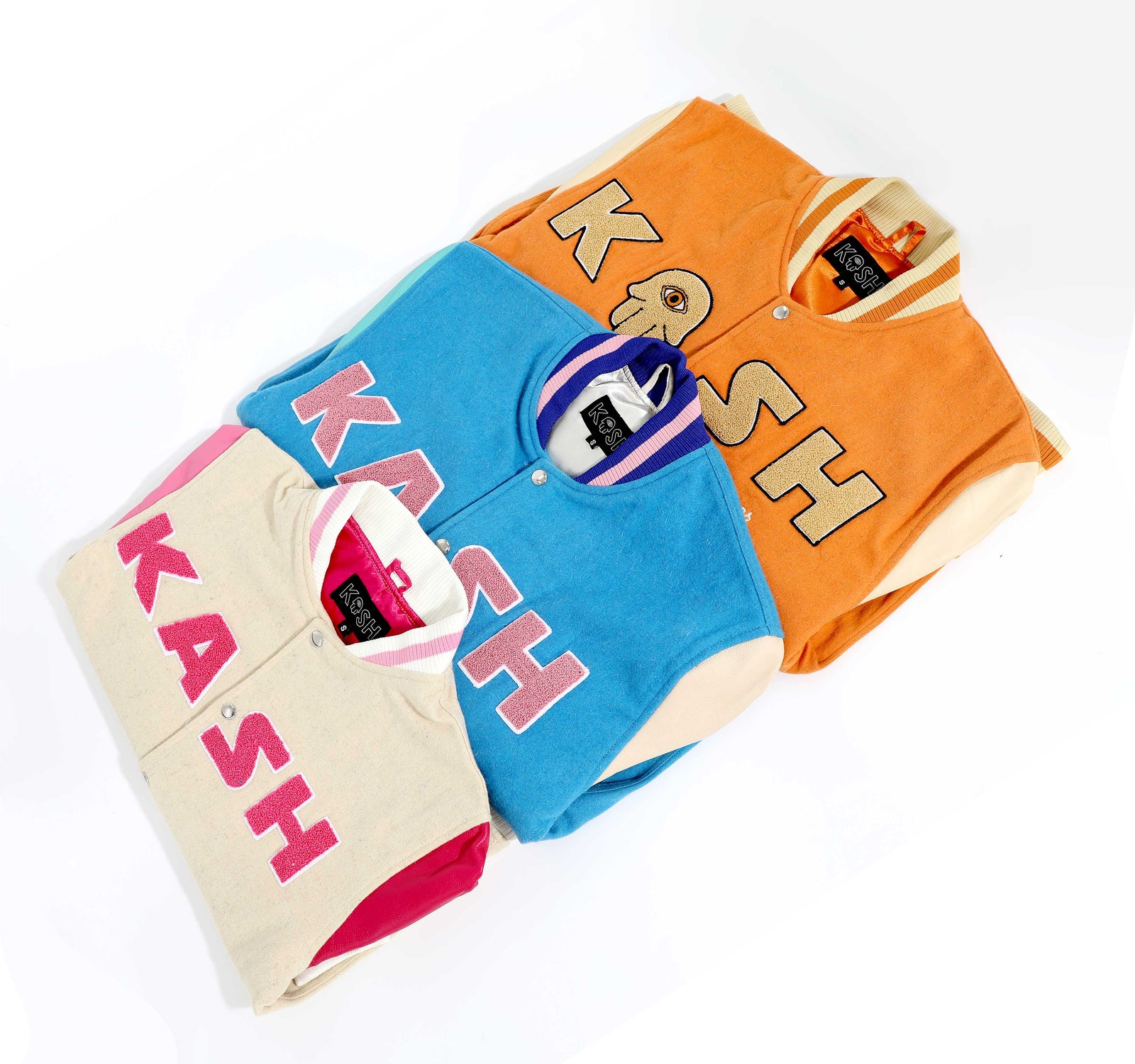 KASH Chenille Print Varsity Jacket - Pink w/ Cream – view 6 of 6