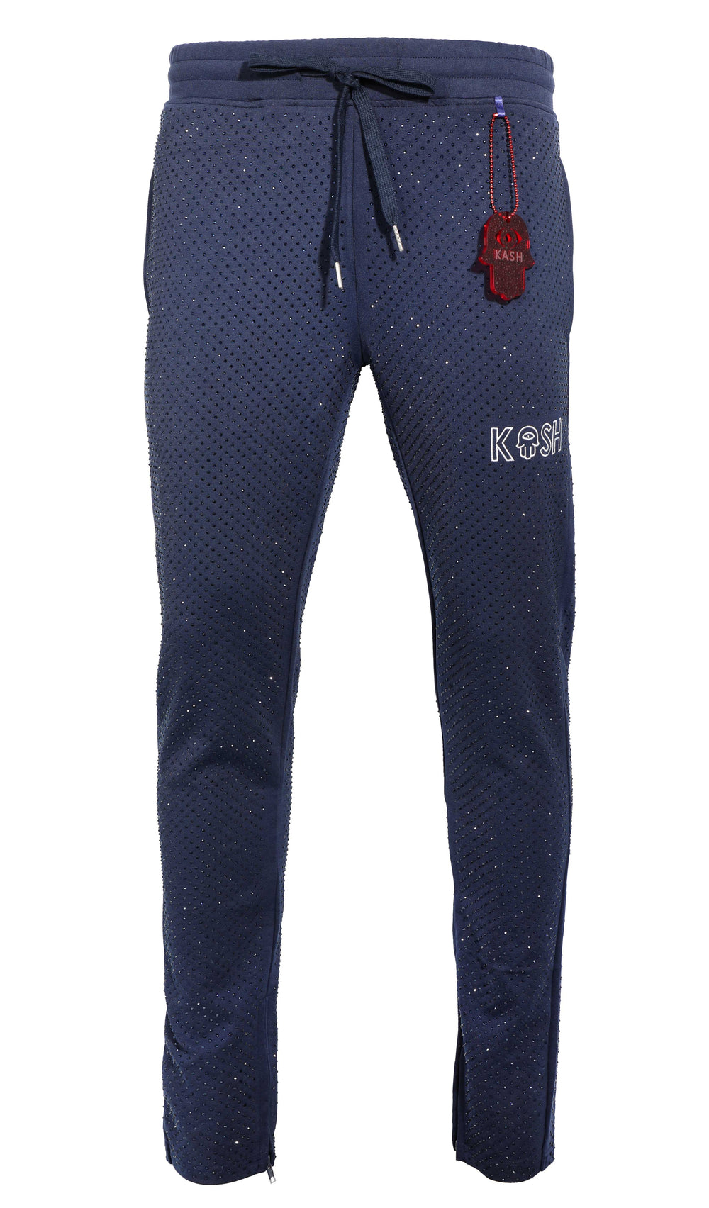 Kash All Over Diamond Track Pants in navy blue – view 1 of 3