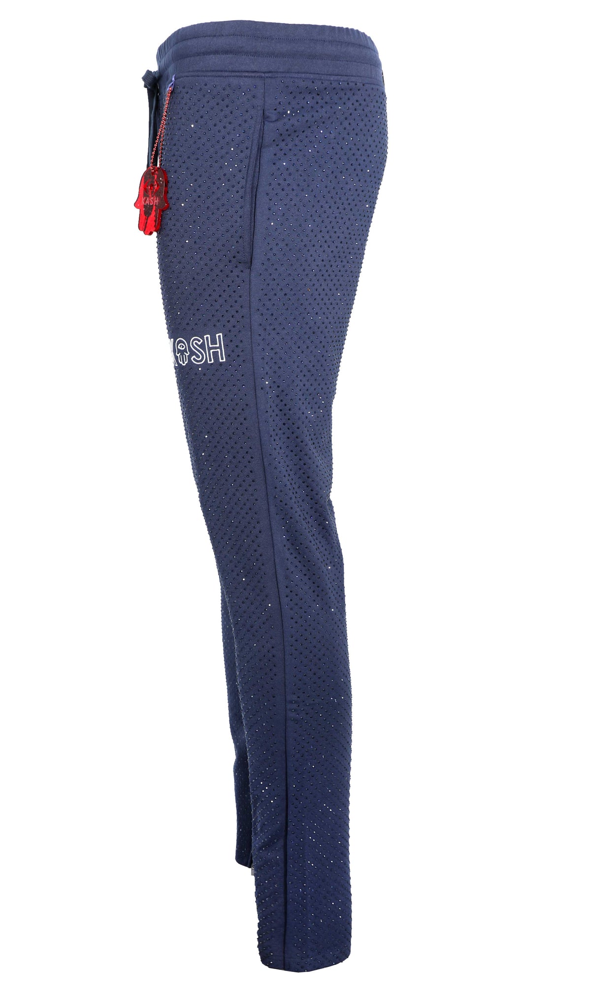 kash all over diamond track pants navy blue
