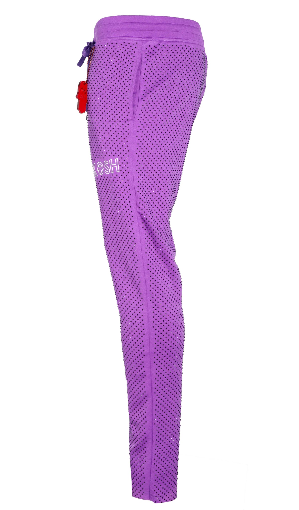 KASH ALL OVER DIAMOND TRACK PANTS - PURPLE
