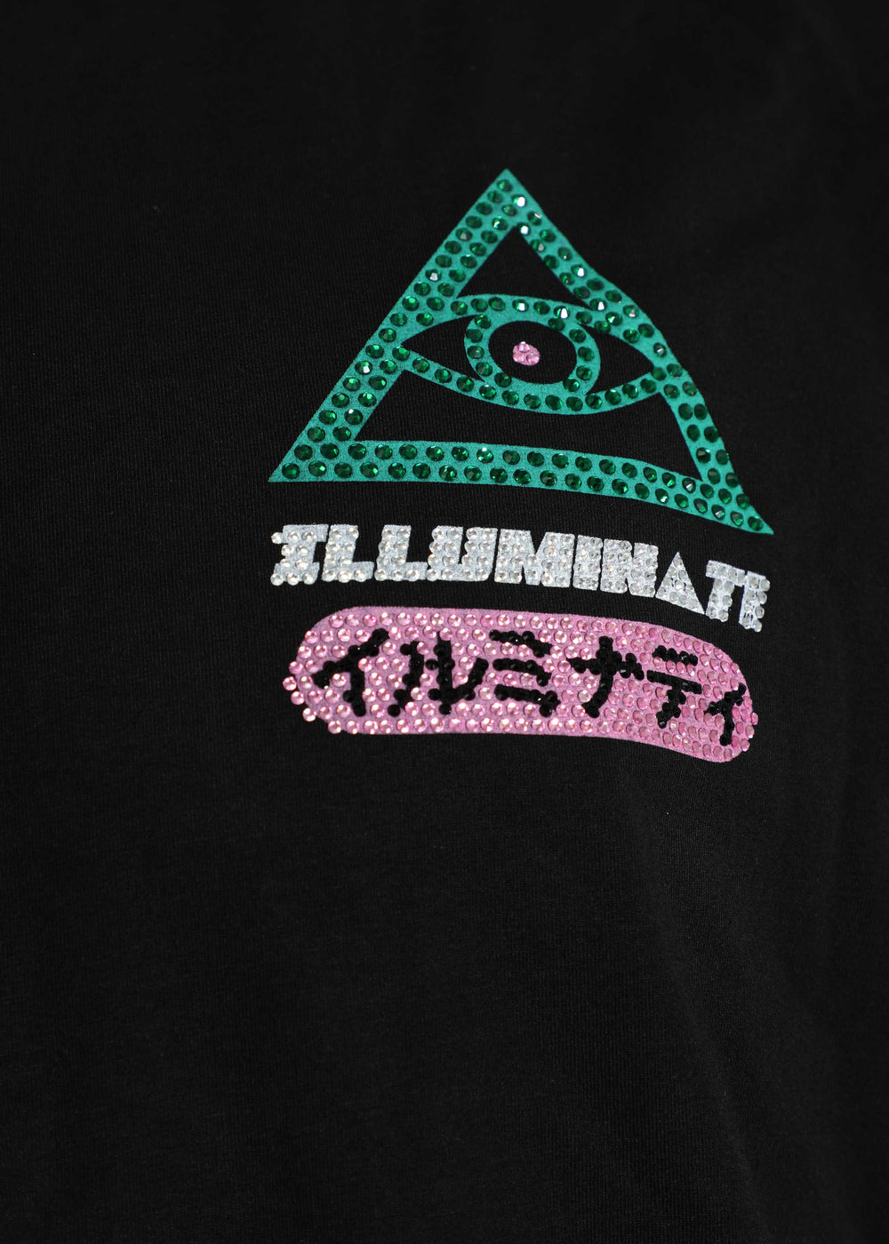 THIRD EYE ILLUMINATI CRYSTAL TEE - BLACK