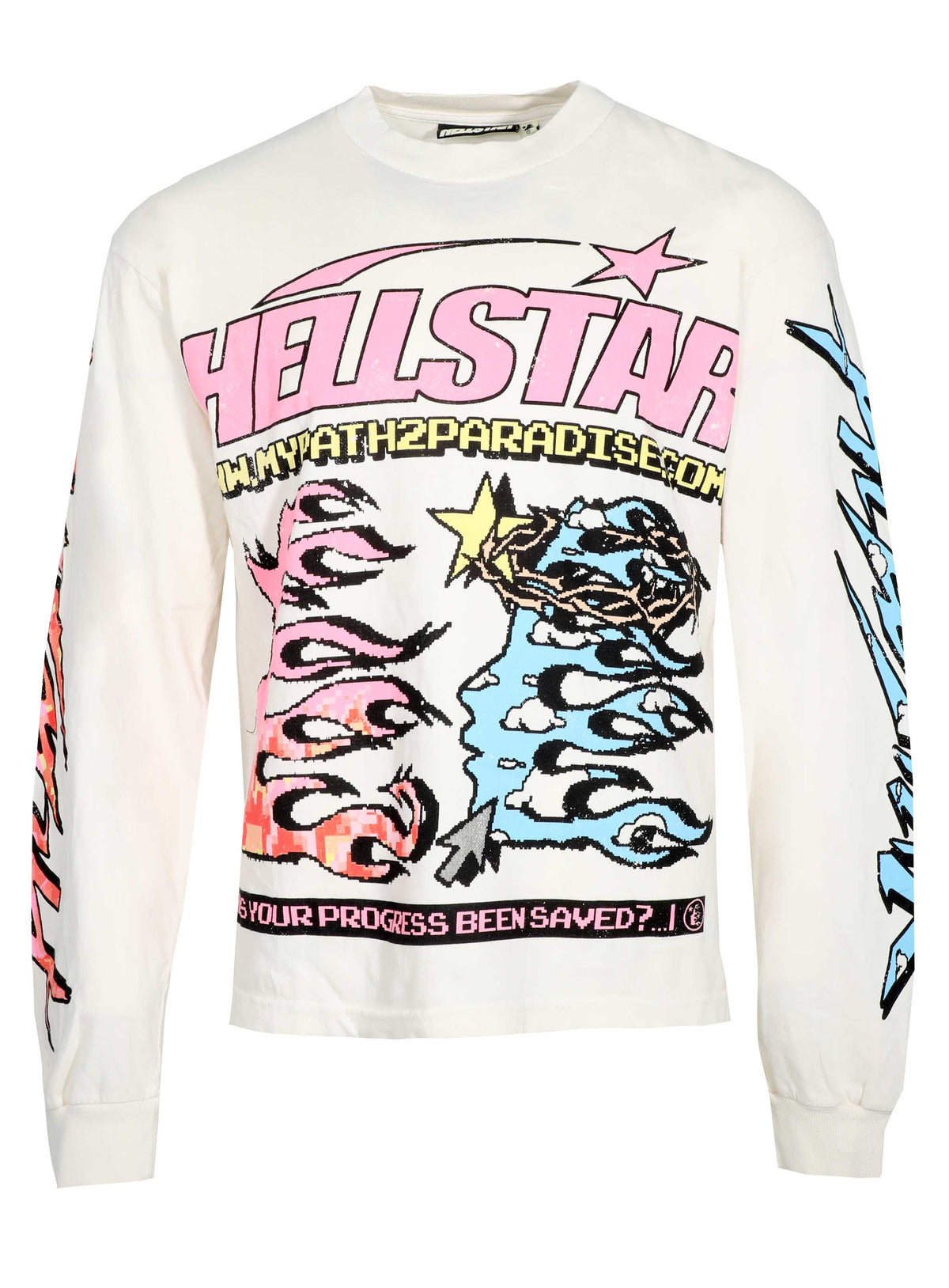 HELLSTAR PIXEL LS TEE - WHITE