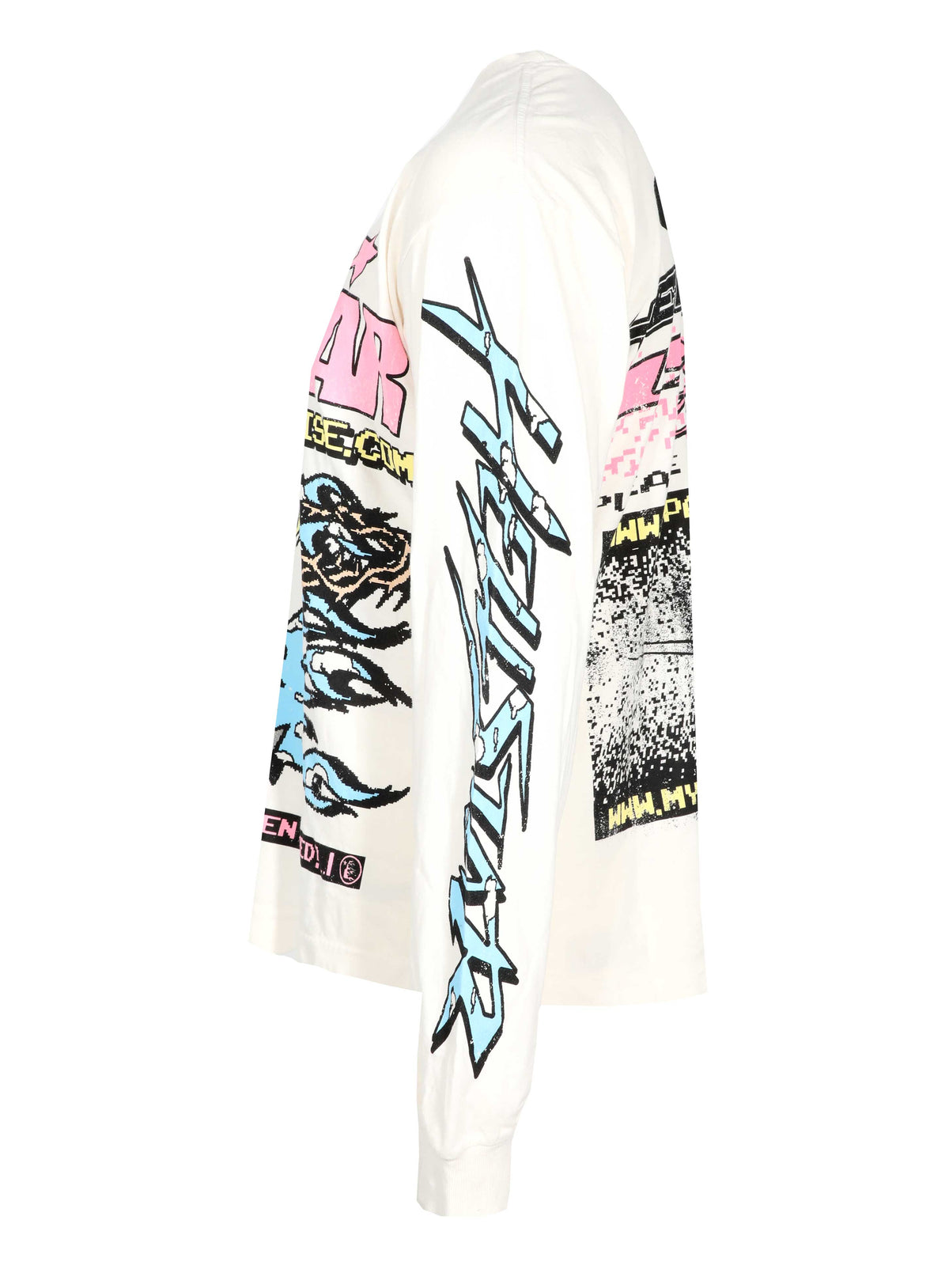 HELLSTAR PIXEL LS TEE - WHITE