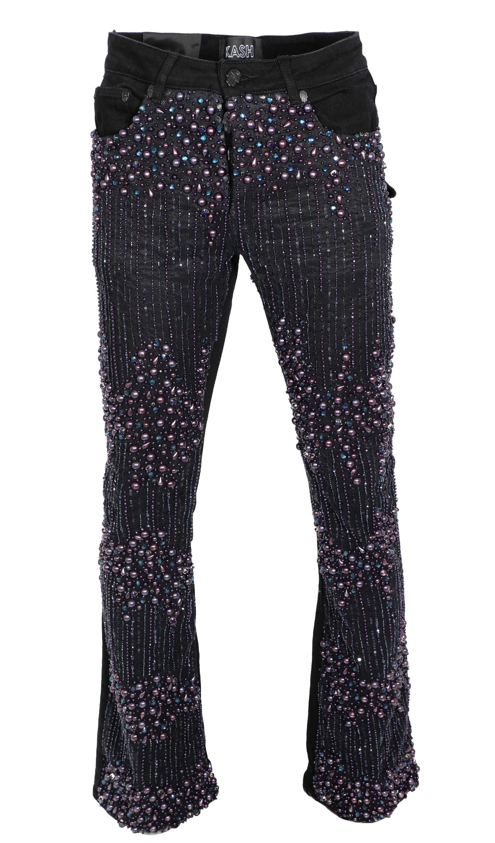 KASH Midknight Pearl Stacked Denim- Black