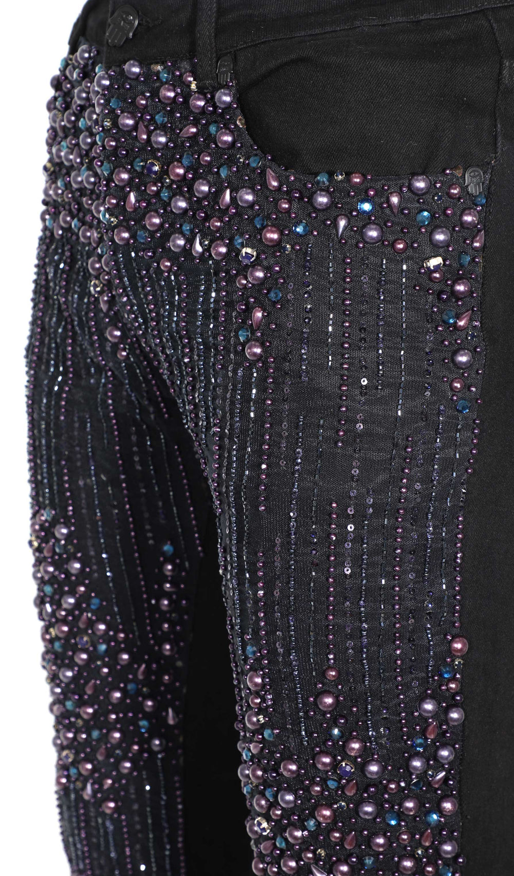 KASH Midknight Pearl Stacked Denim- Black