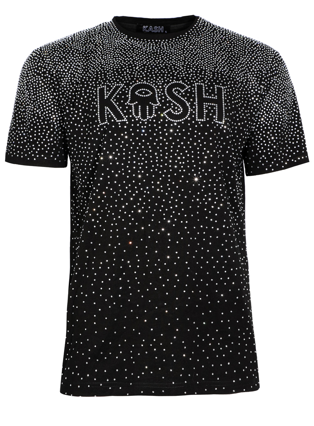 Kash Hamsa Logo Diamond Tee in black – view 1 of 3