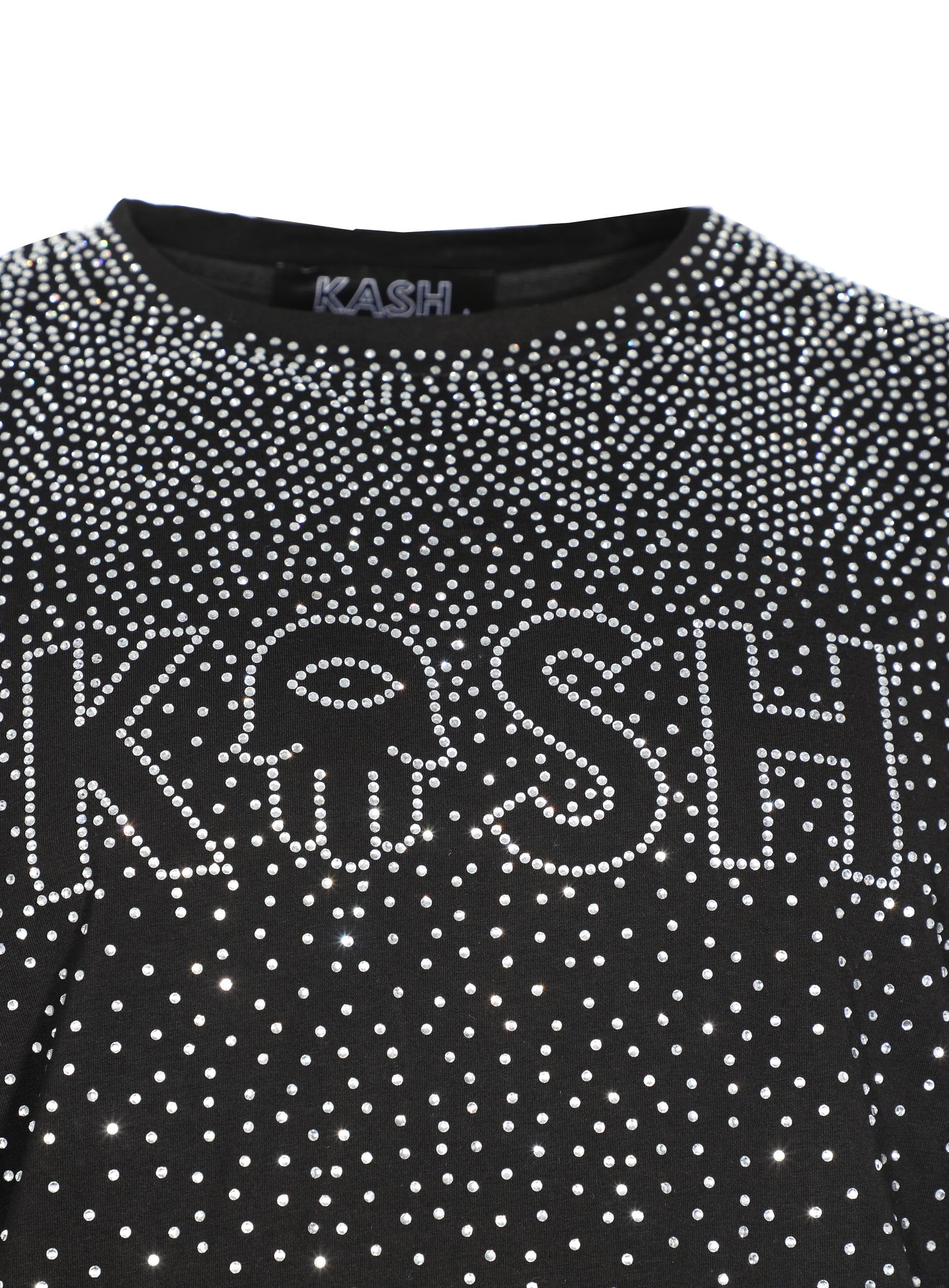 Kash Hamsa Logo Diamond Tee in black – view 3 of 3