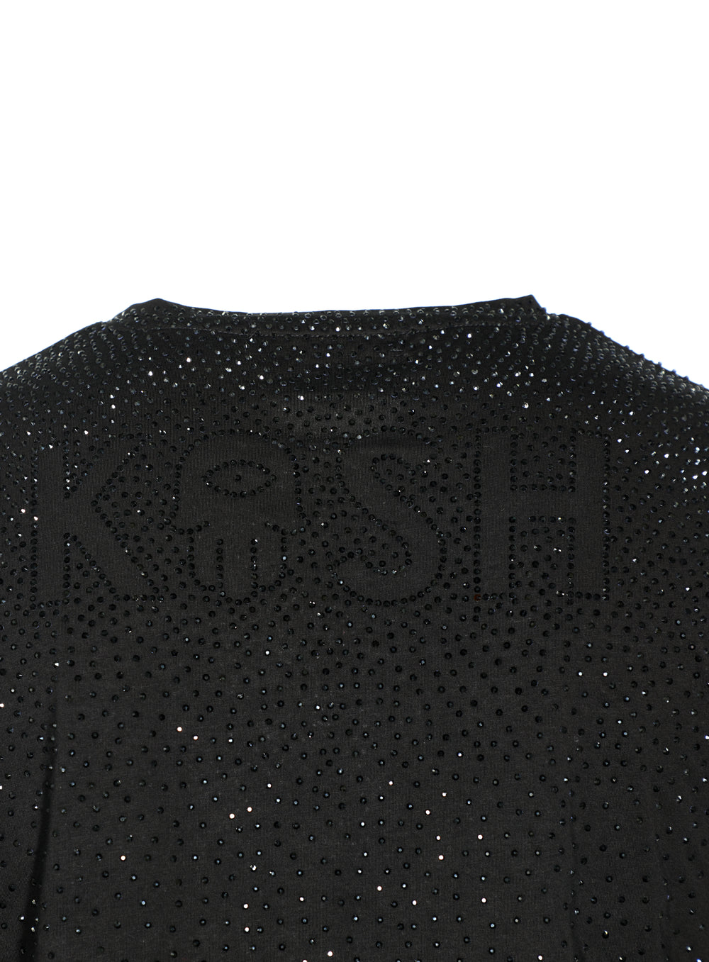 Kash Hamsa Logo Diamond Tee in black, stretch tee with diamond Hamsa logo – view 2 of 2