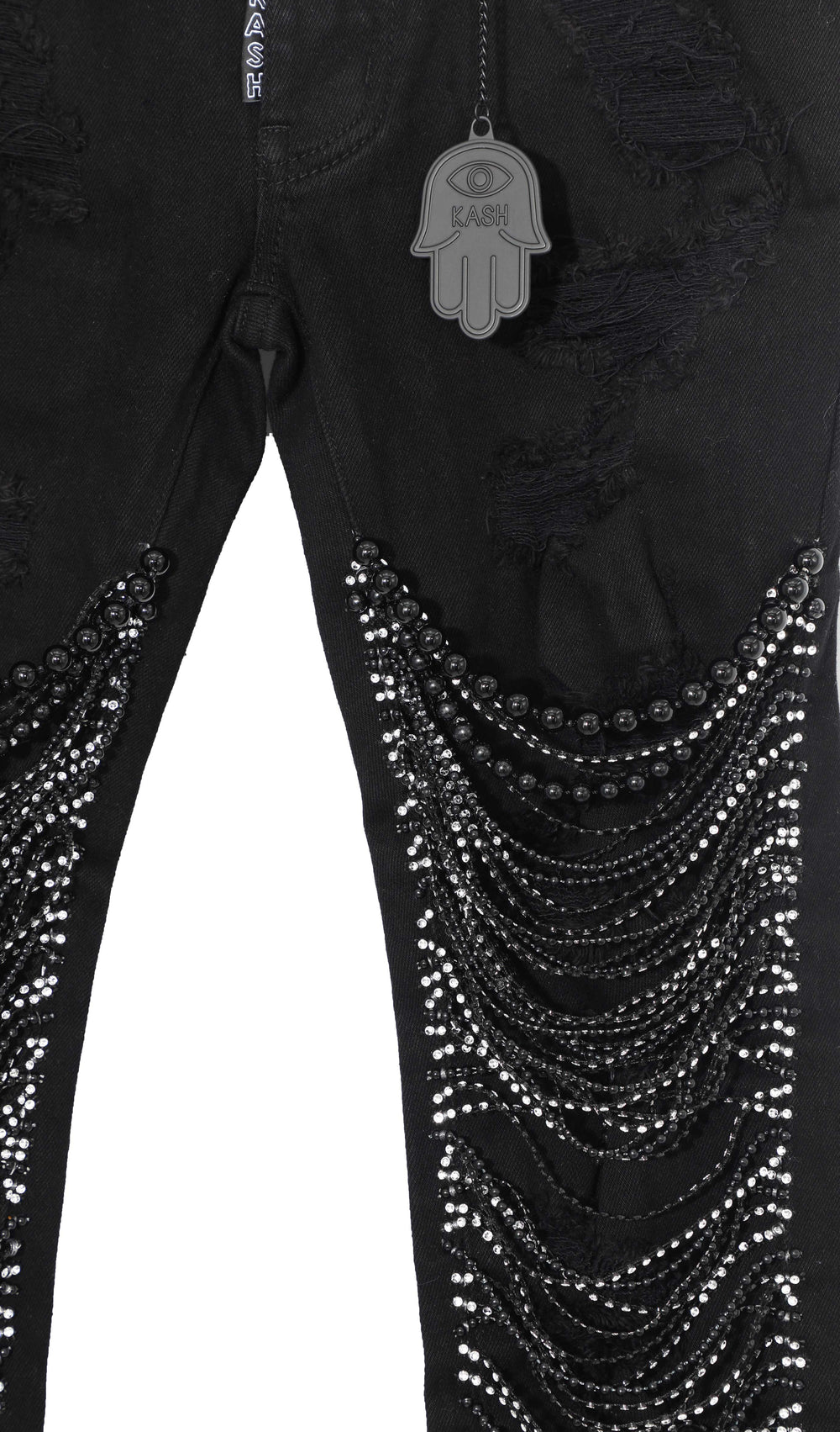 KASH Pearls and Diamond Skinny Jeans- Black – view 2 of 2