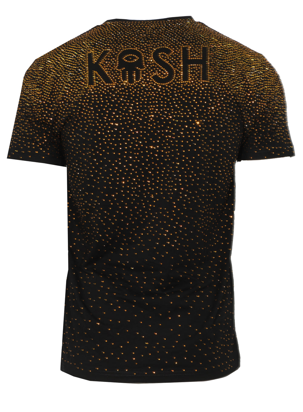 Kash Hamsa Logo Diamond Tee in black and gold – view 2 of 2