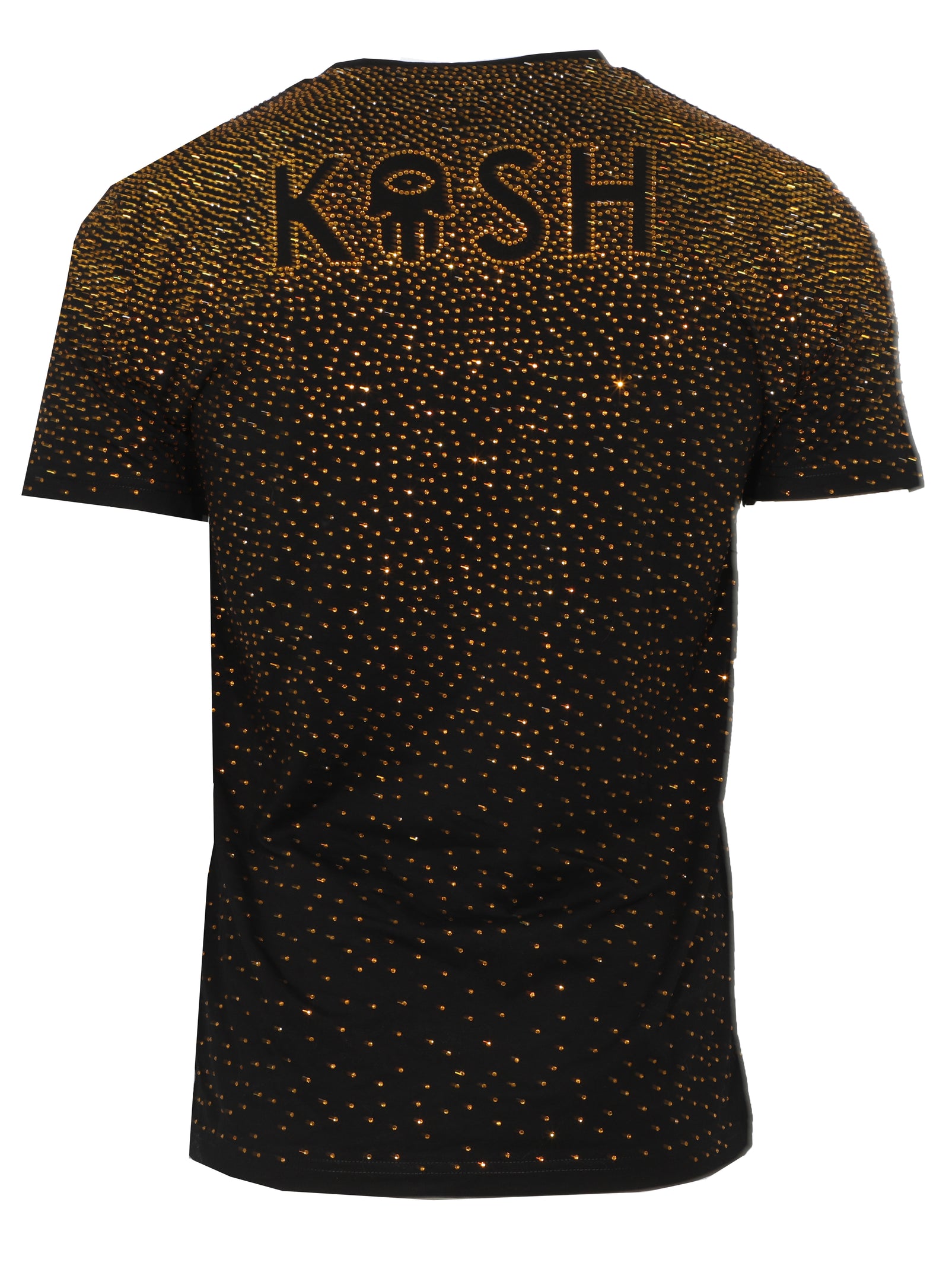 Kash Hamsa Logo Diamond Tee in black and gold – view 2 of 2