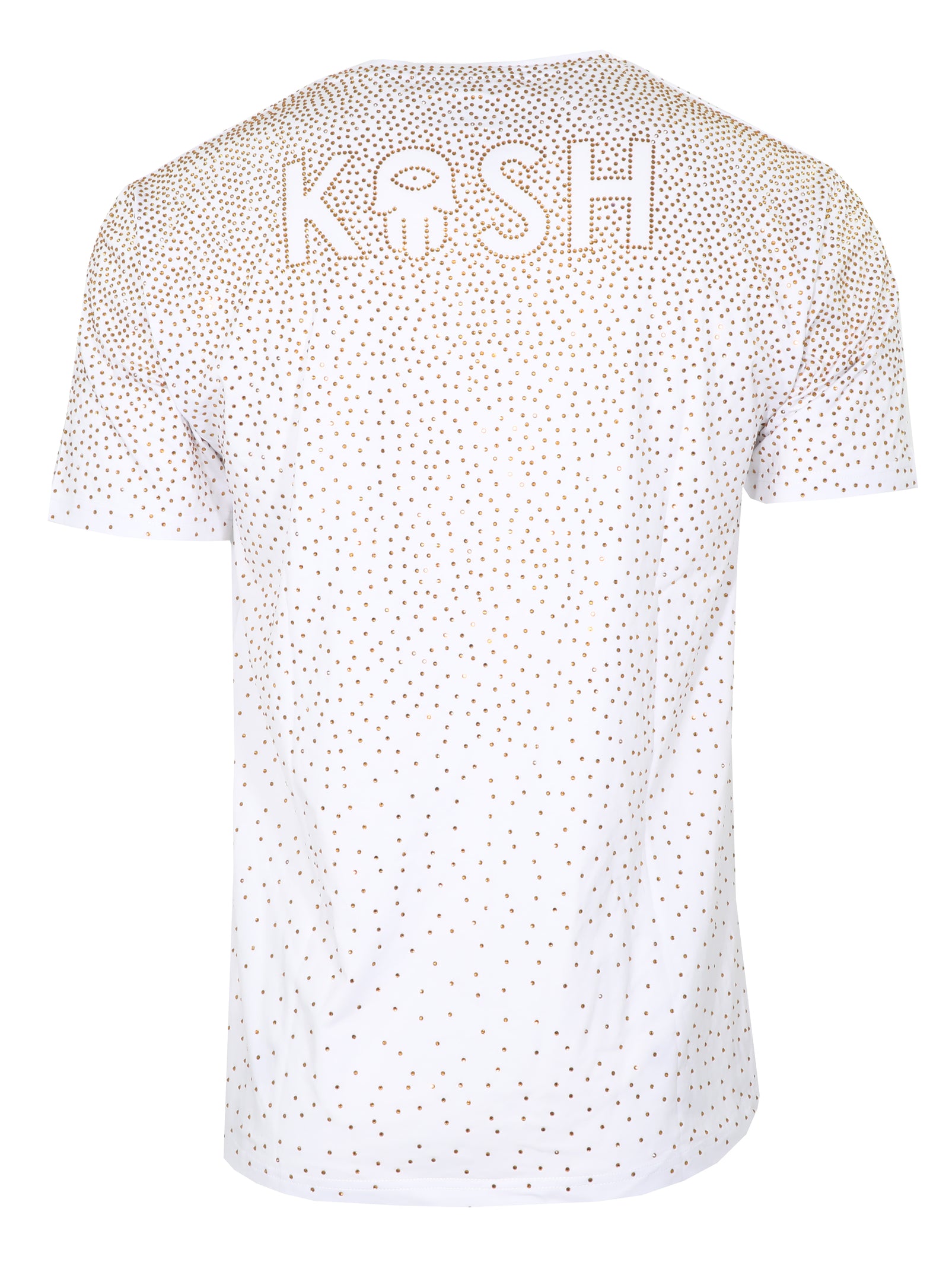 Kash Hamsa Logo Diamond Tee in white and gold – view 2 of 2