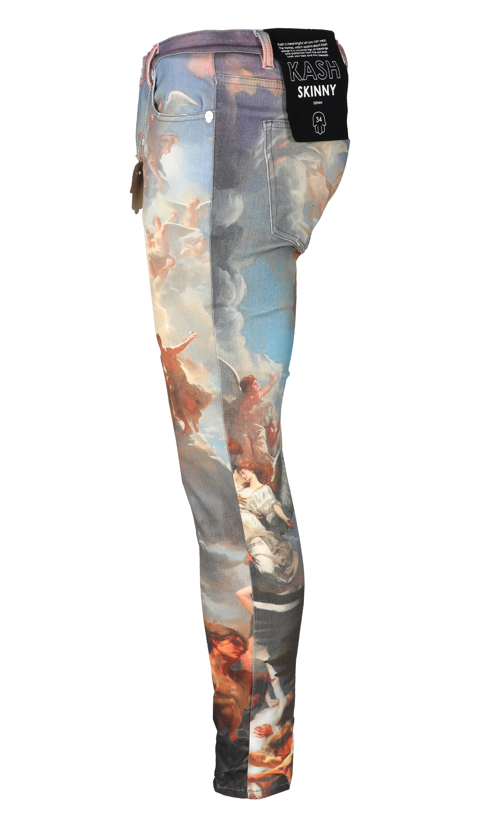 Kash Hamsa Angel skinny denim jeans in multi – view 2 of 7
