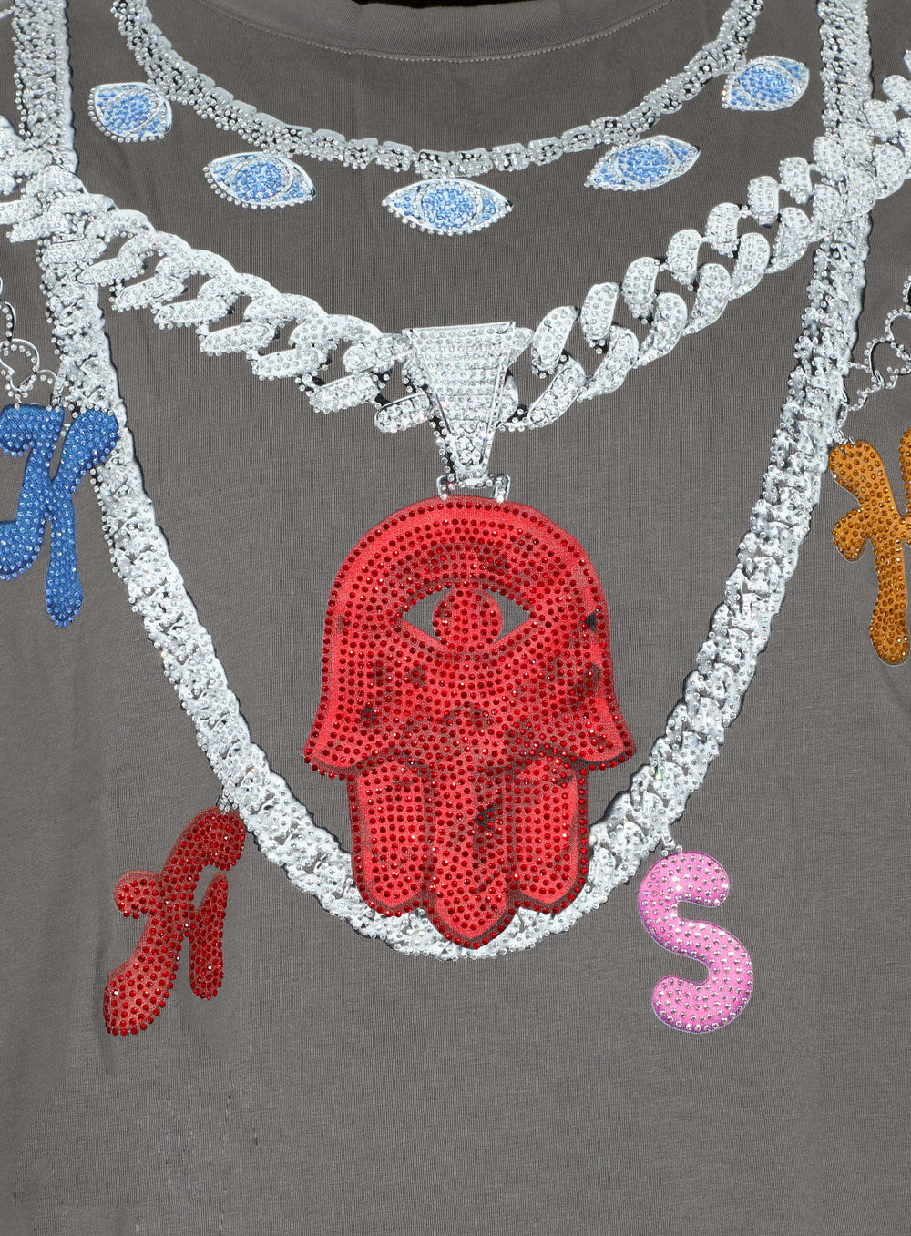 Kash Chains Crystal Tee in grey – view 2 of 3