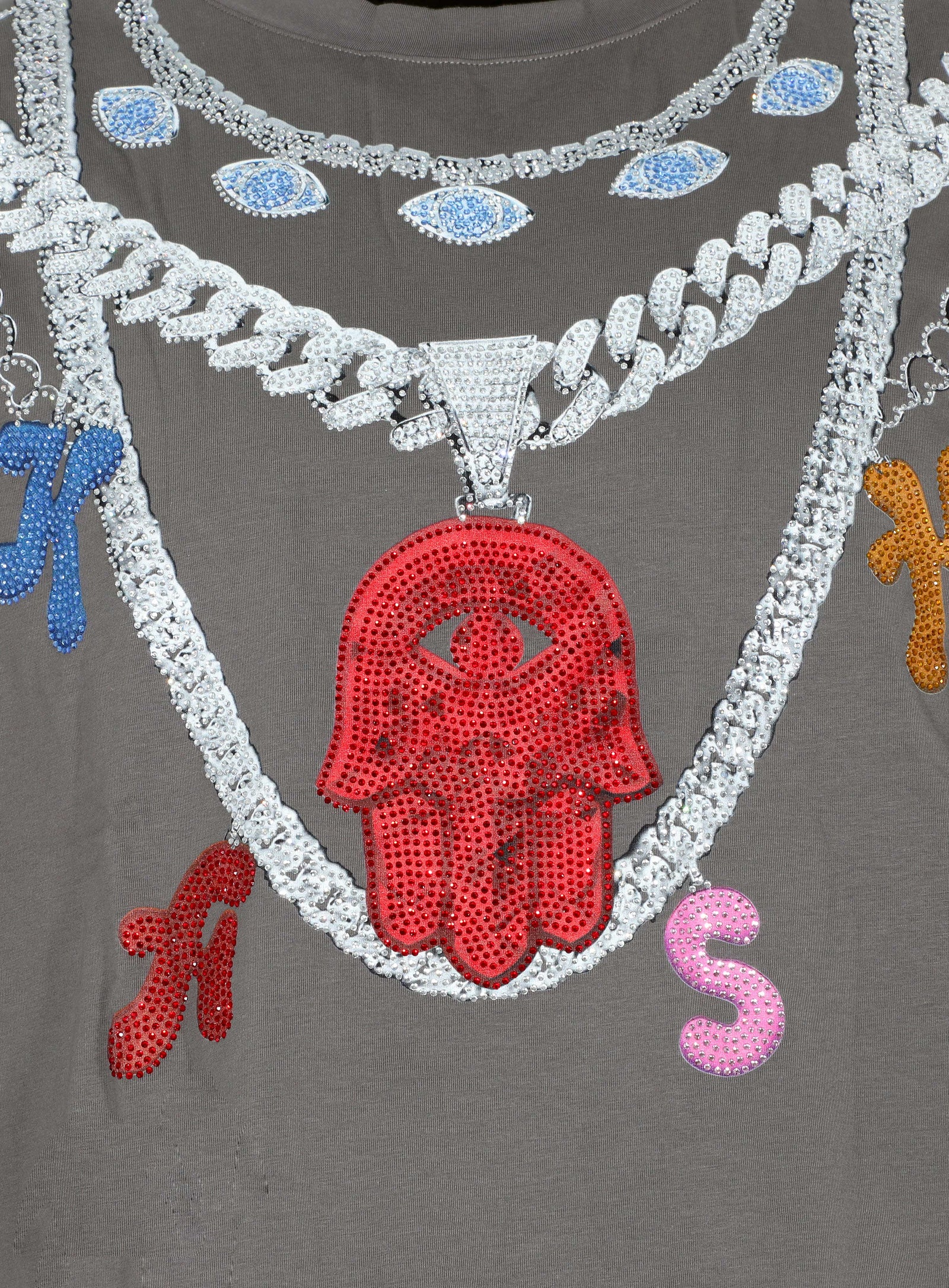 Kash Chains Crystal Tee in grey – view 2 of 3