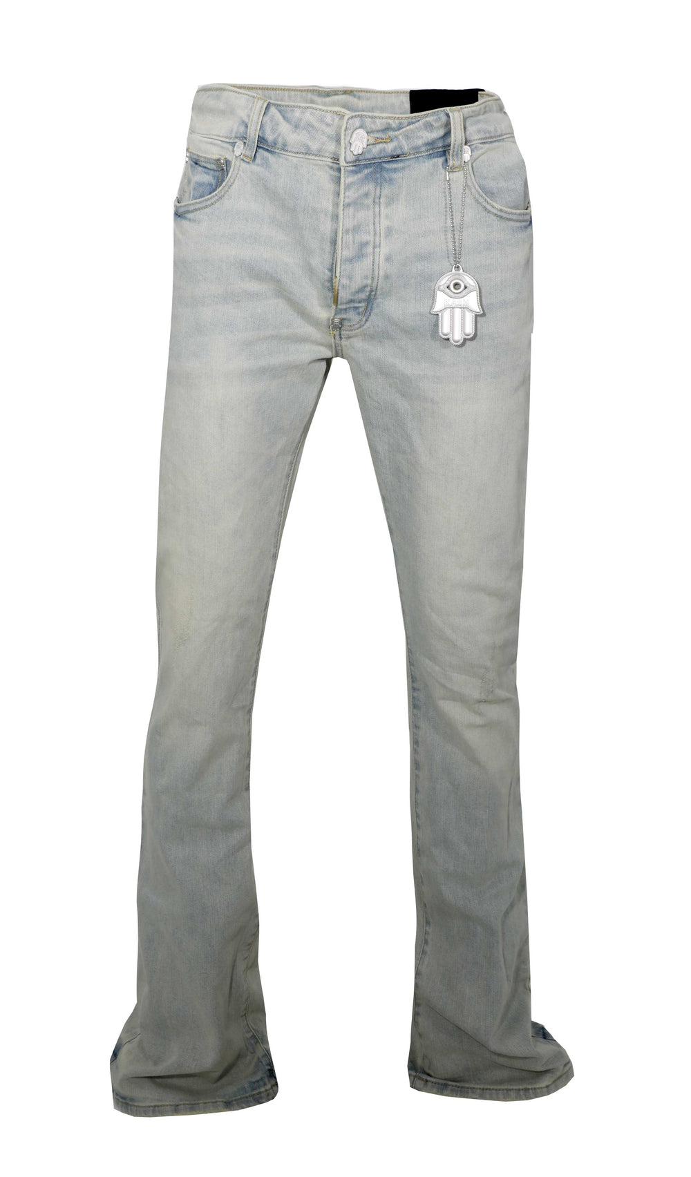 Kash Hamsa Stacked Regular Denim in light blue – view 1 of 3