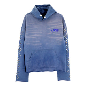 Cali Washed Hoodie with Stones Blue Whiskers