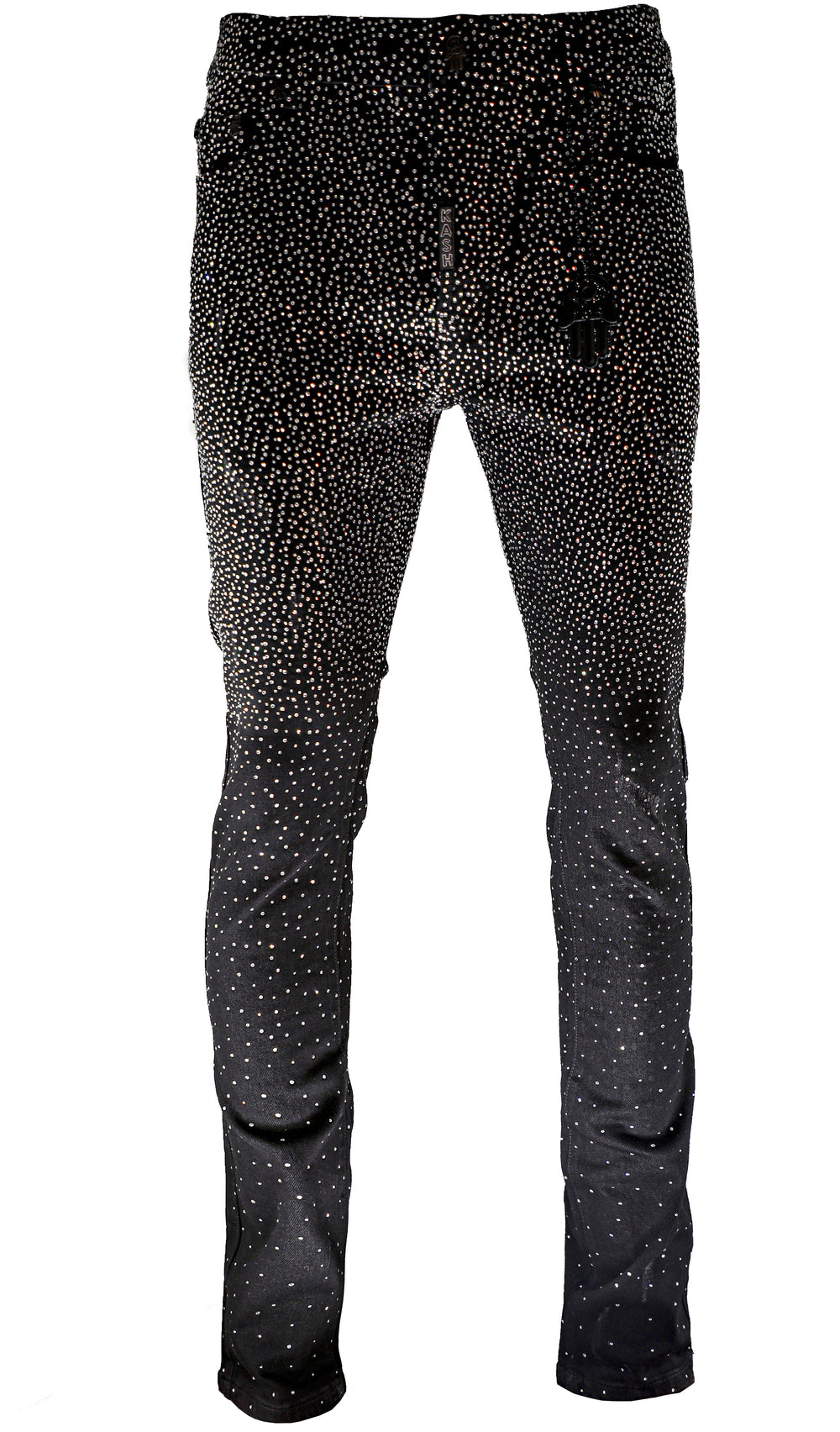 Kash Slim Fit Black Denim with Clear Crystals in black – view 1 of 15