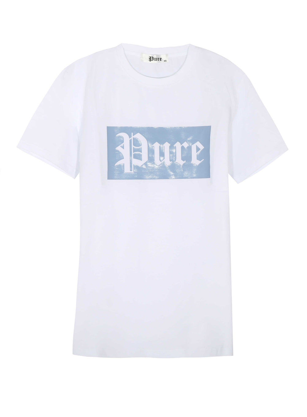 Stretch Pure Tee with Light Blue Block Logo in white – view 1 of 1