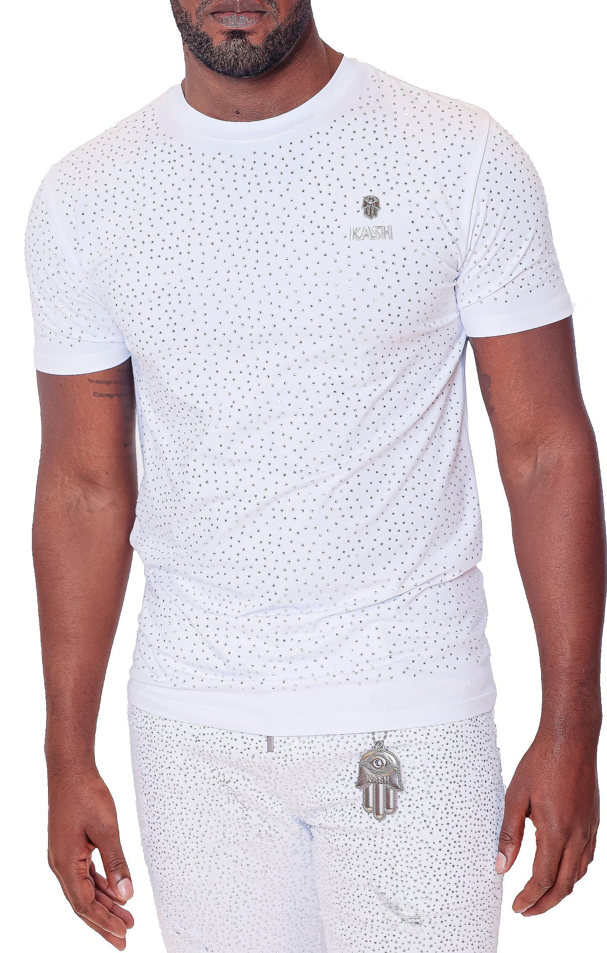 KASH All Over Diamond Tee - WHITE