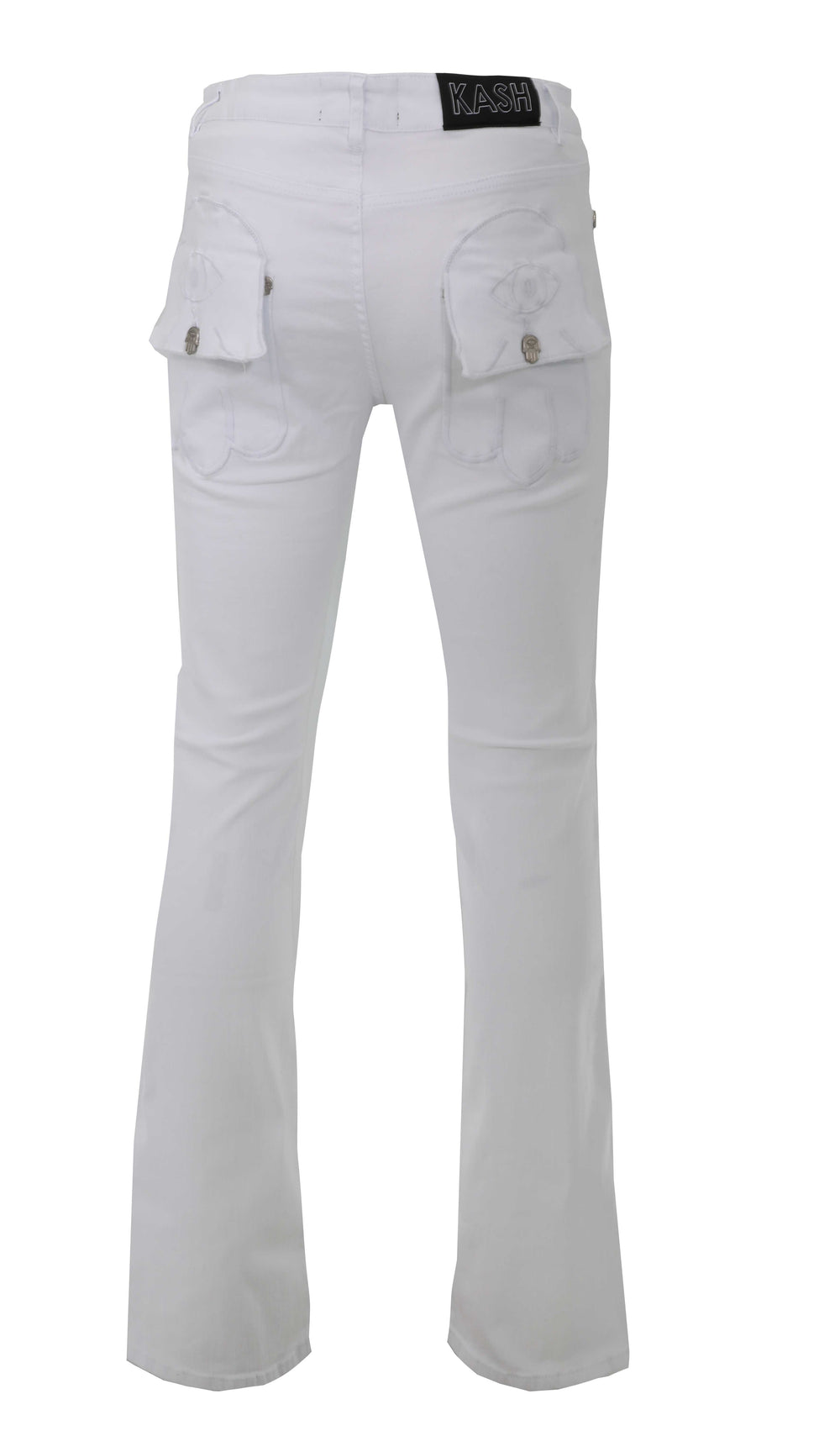 Kash Stacked Denim Hamsa Pocket w/ Eye in white – view 2 of 4