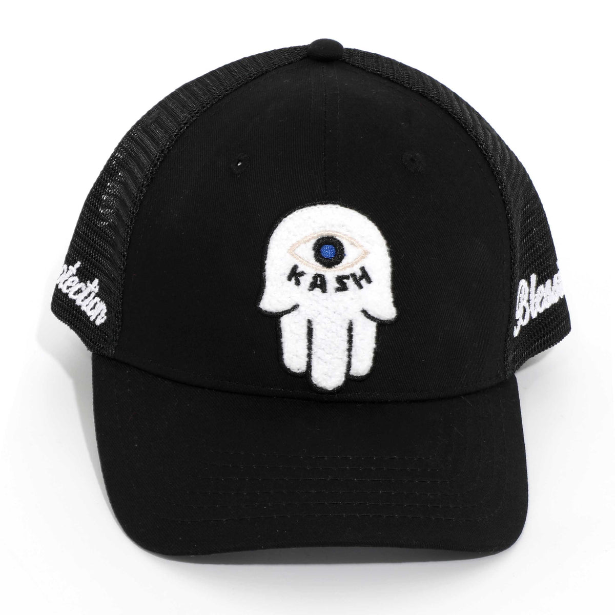 Kash Snapback With Chenille Hamsa in black – view 1 of 3