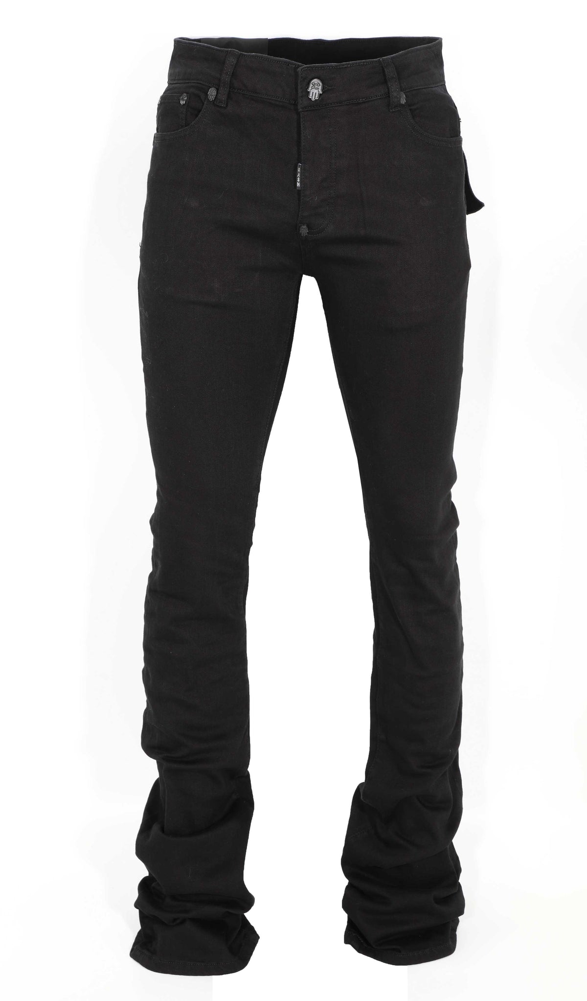 HAMSA STACKED DENIM W/ KASH STITCHING - BLACK