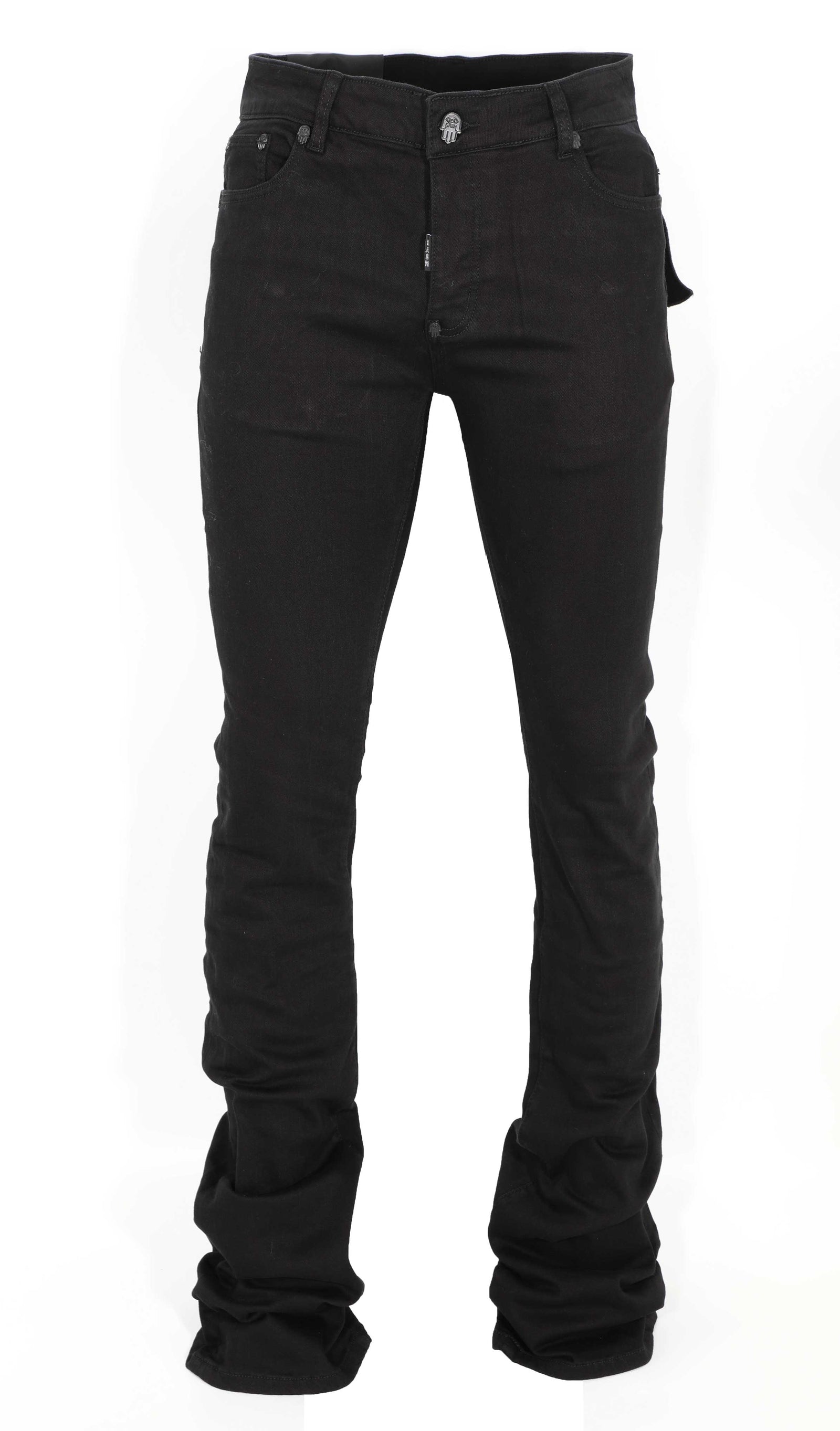 HAMSA STACKED DENIM W/ KASH STITCHING - BLACK