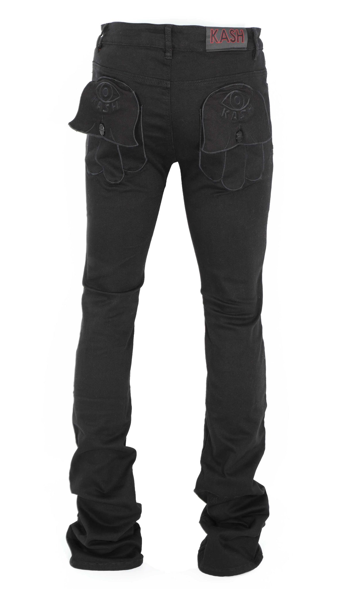 HAMSA STACKED DENIM W/ KASH STITCHING - BLACK