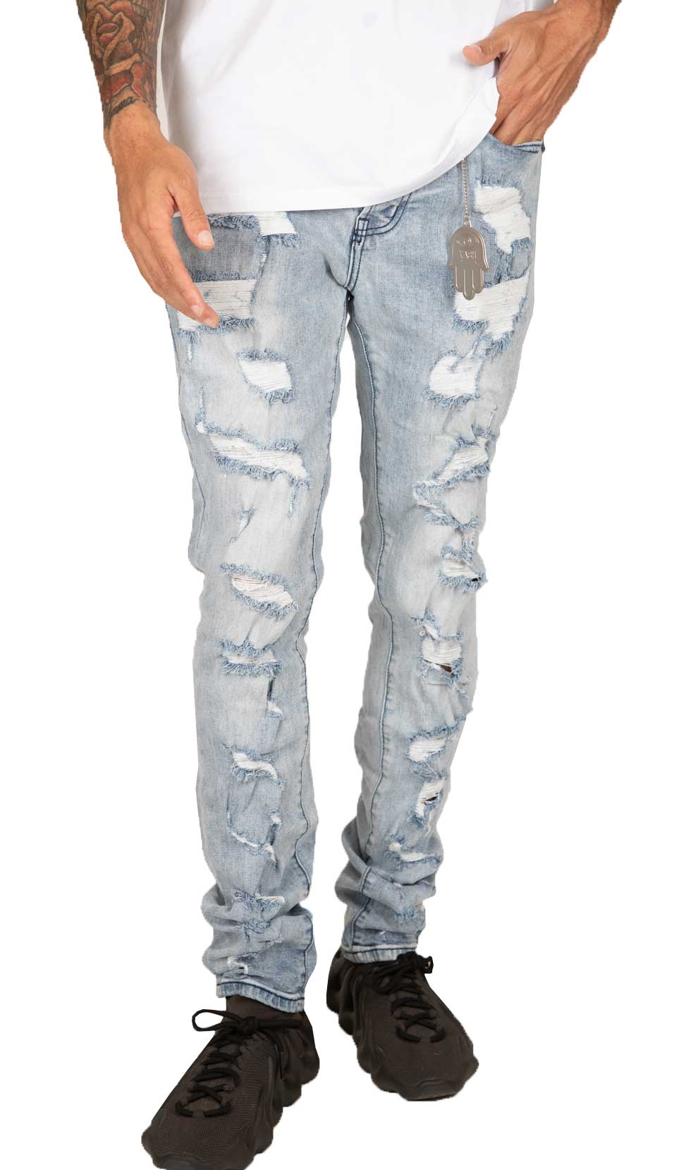 Kash Distressed Denim in blue – view 3 of 4
