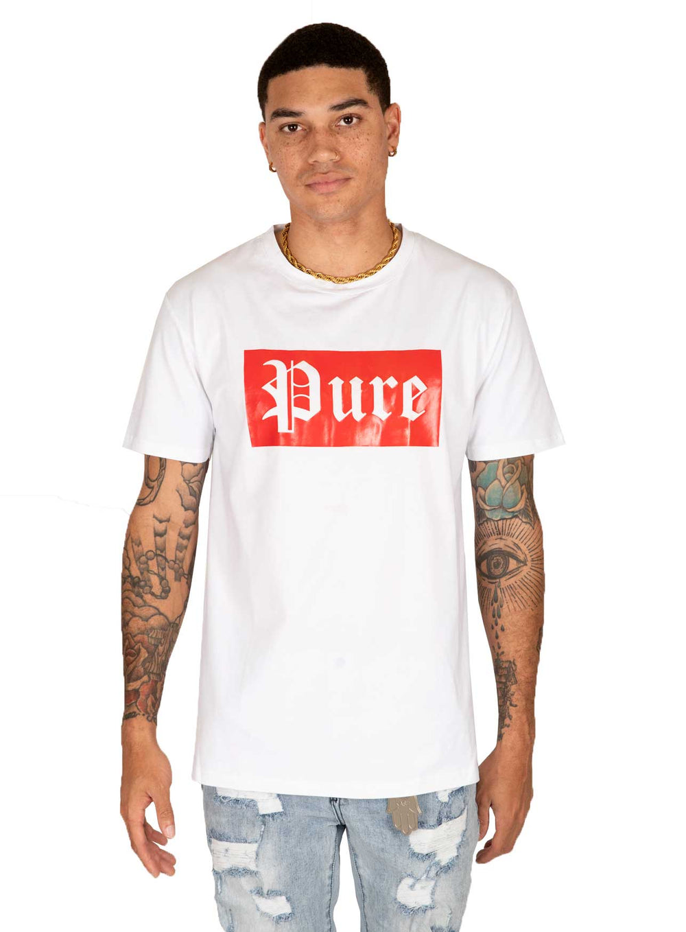 Stretch Pure Tee in white – view 1 of 7