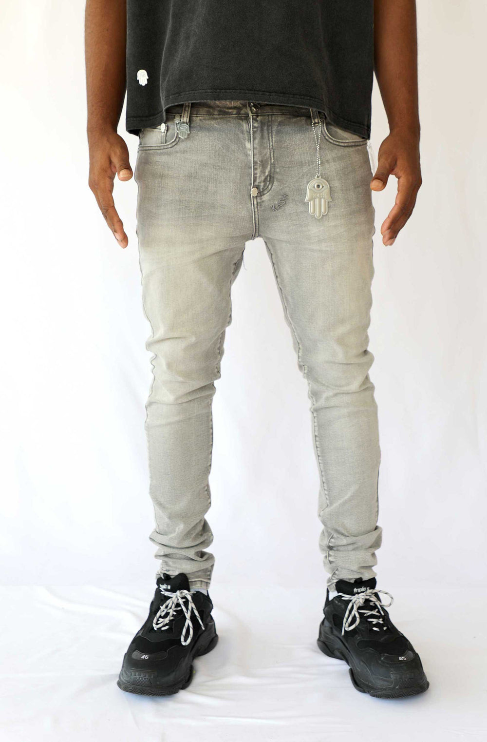 Kash Hamsa-27 skinny fit jeans in grey – view 7 of 10