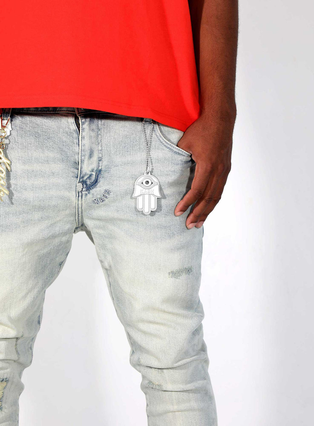 Kash Hamsa-25 skinny fit jeans in light blue – view 9 of 11
